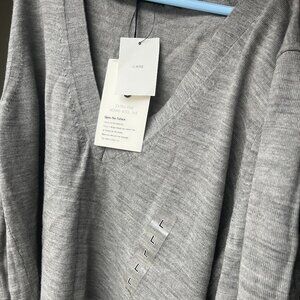 Jill Sander + Uniqlo Gray Extra Fine Merino Wool Sweater NWT Luxury Work  sz L